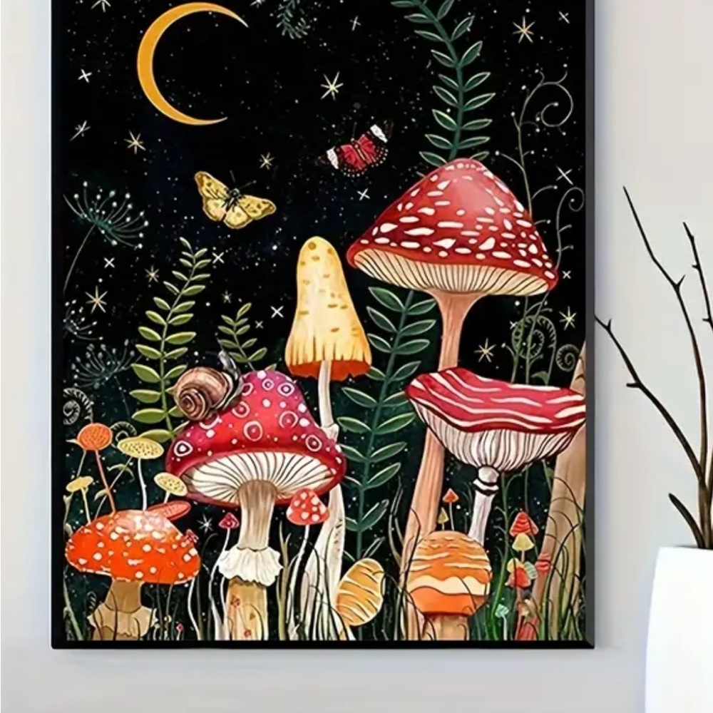 5D Diamond Art Painting Craft Kit Psychedelic Mushroom DIY Craft Set 30x40